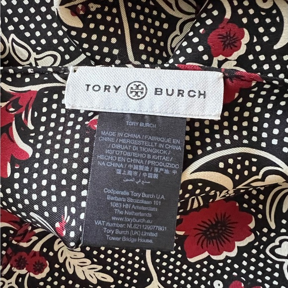 TORY BURCH Retro Batik Reversible Square 100% Silk Floral Scarf - Picture 4 of 10